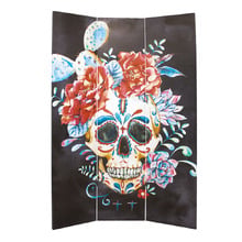 3 Panel Candy Skull Canvas Room Divider